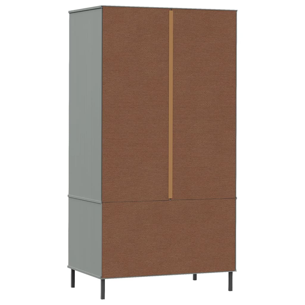 Wardrobe With Metal Legs 35.4&quot;X21.7&quot;X67.9&quot; Solid Wood Oslo