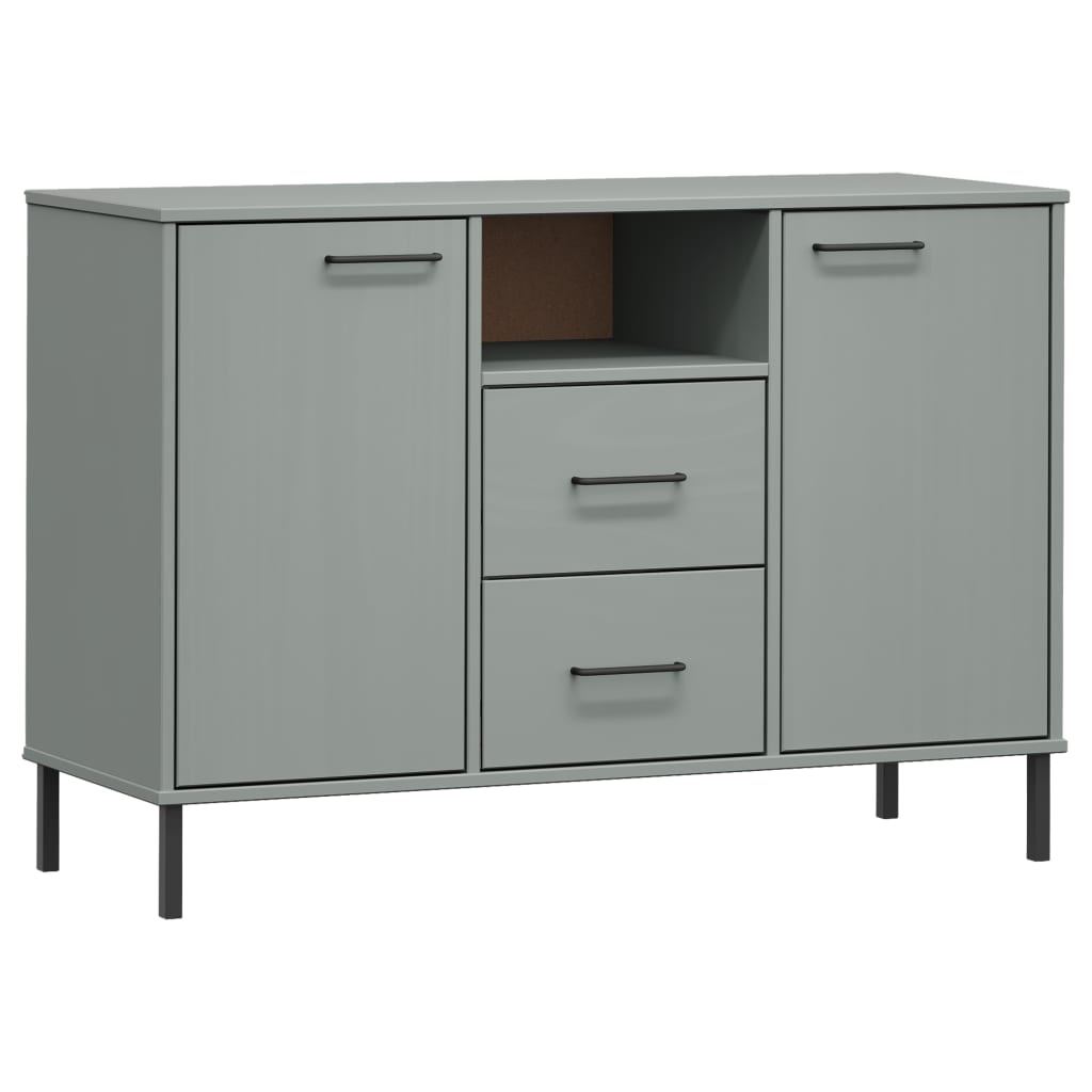 Sideboard With Metal Legs 44.5&quot;X15.7&quot;X30.3&quot; Solid Wood Oslo