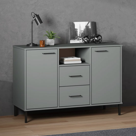 Sideboard With Metal Legs 44.5&quot;X15.7&quot;X30.3&quot; Solid Wood Oslo