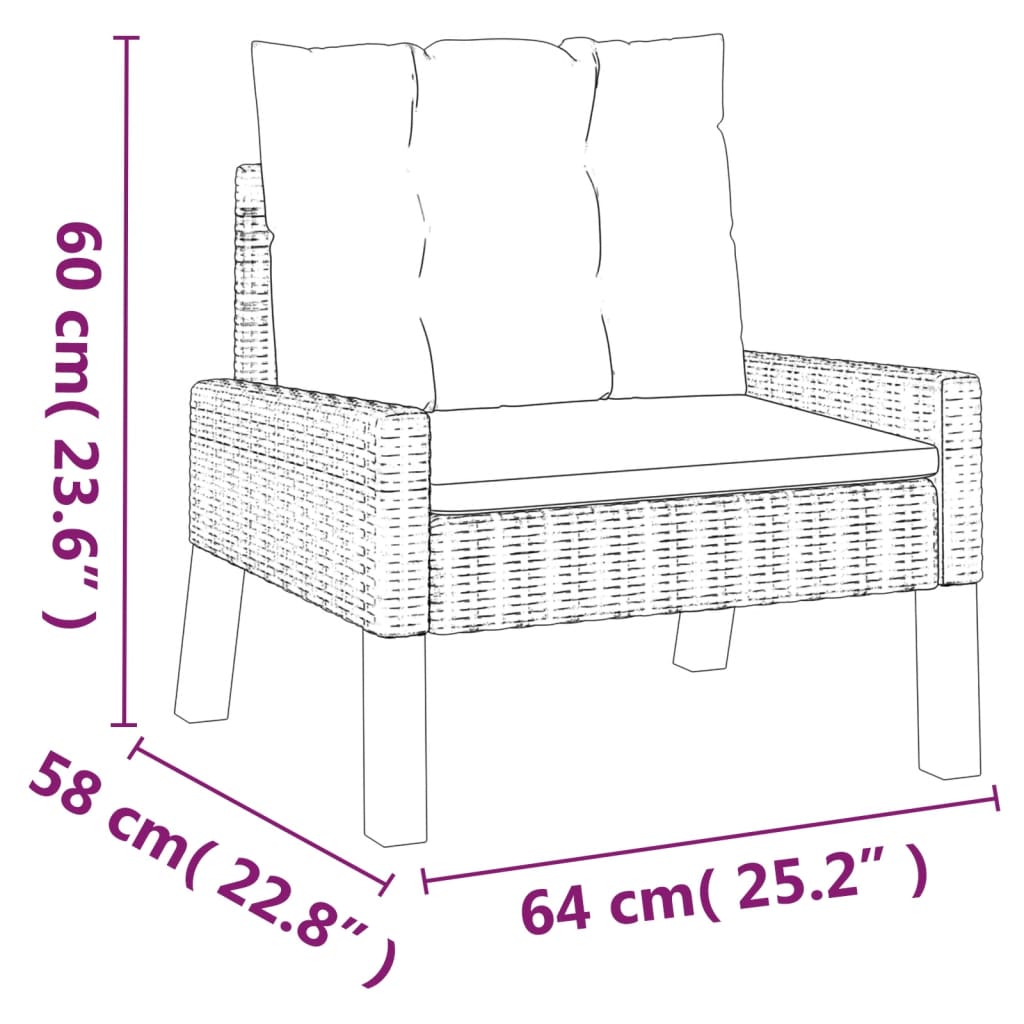 4 Piece Patio Lounge Set With Cushions Poly Rattan And Solid Wood