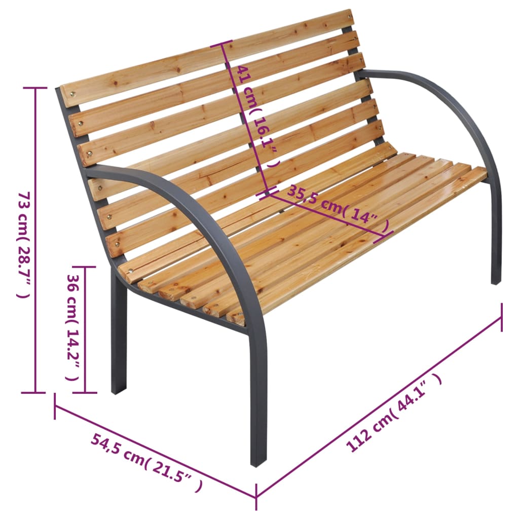 Patio Bench Solid Wood Fir