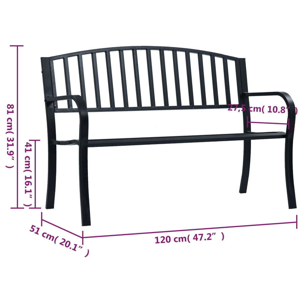 Patio Bench 47.2&quot; Steel