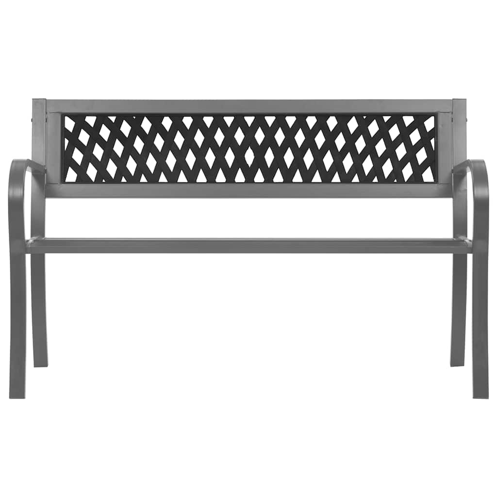 Patio Bench Black Steel