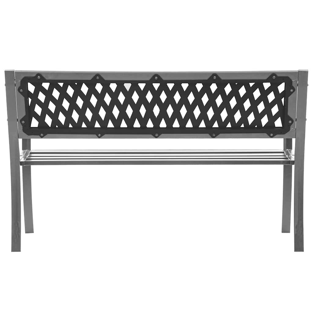 Patio Bench Black Steel