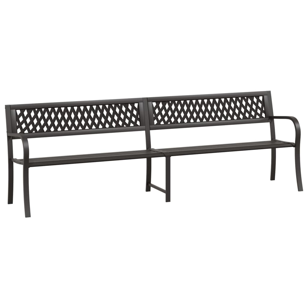 Twin Patio Bench Black Steel