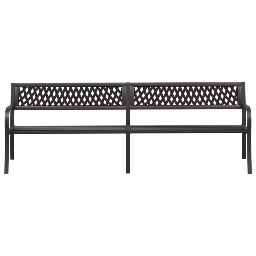 Twin Patio Bench Black Steel