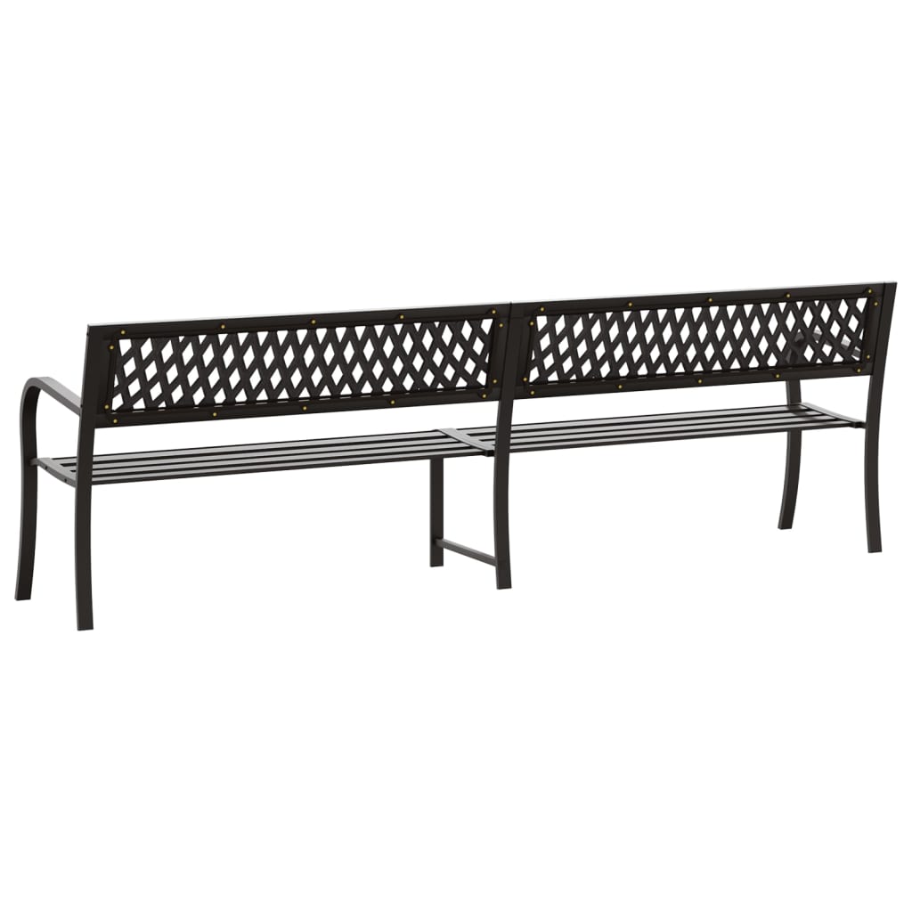 Twin Patio Bench Black Steel