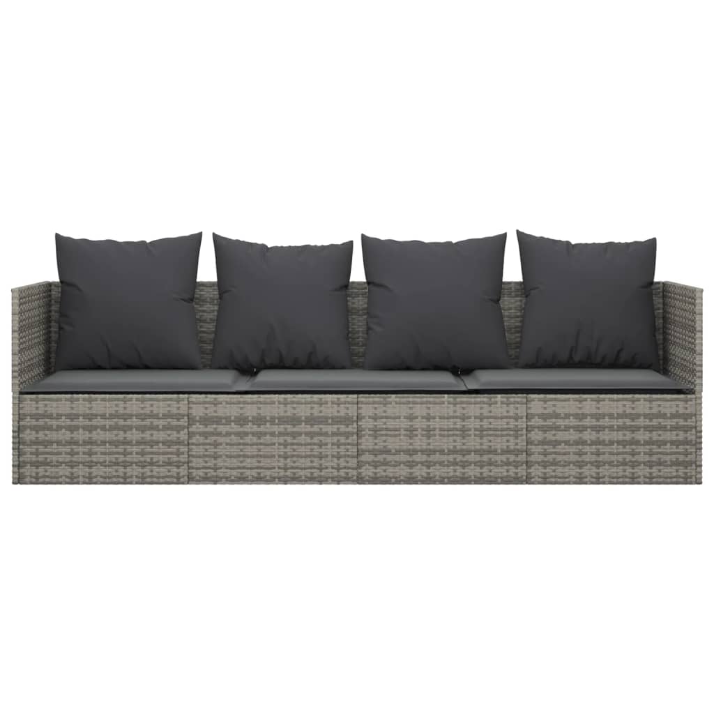 Patio Lounge Bed With Cushions Poly Rattan