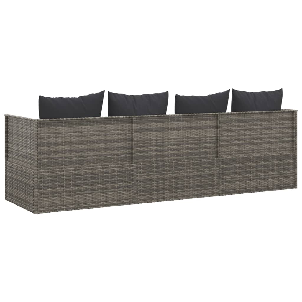 Patio Lounge Bed With Cushions Poly Rattan