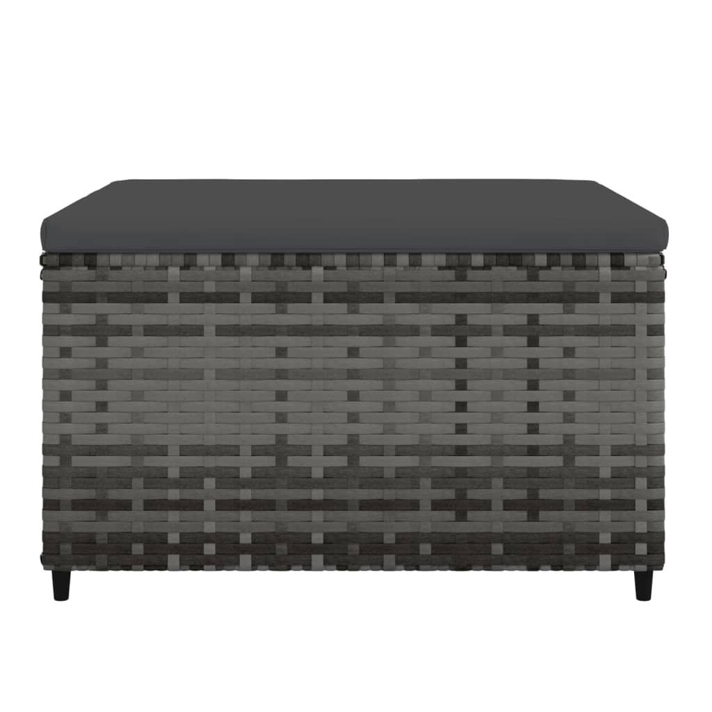 Patio Footrest With Cushion Poly Rattan