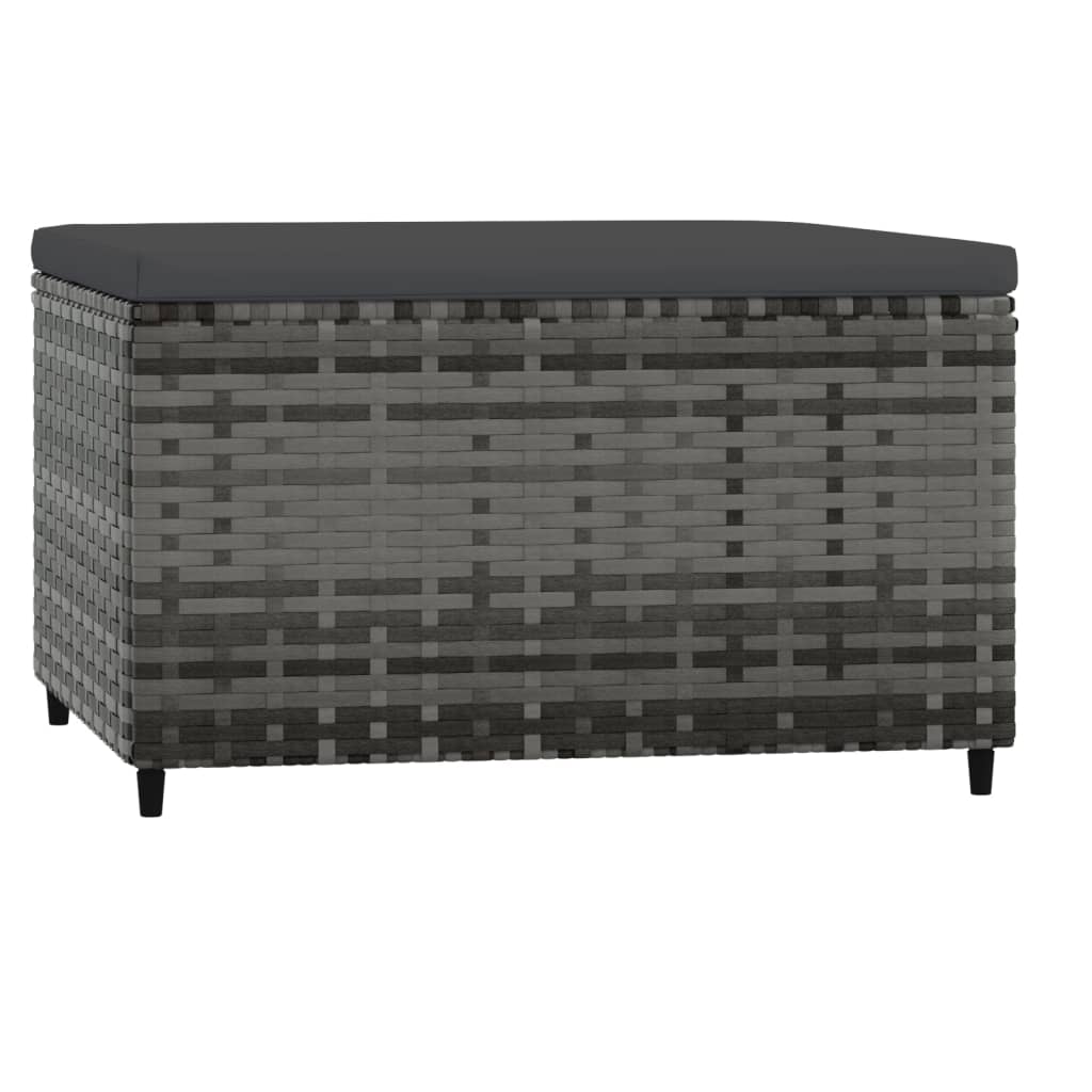 Patio Footrest With Cushion Poly Rattan