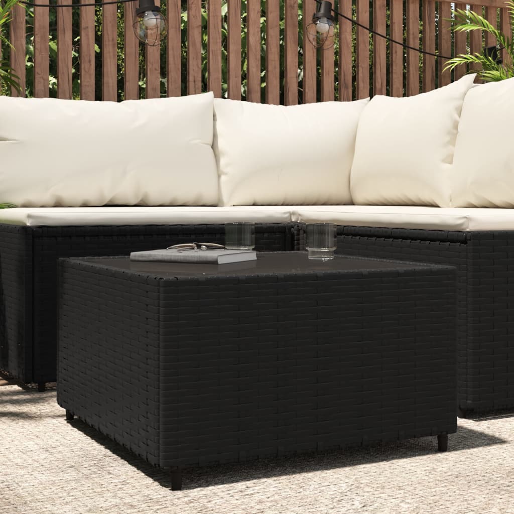 Square Patio Coffee Table 19.7&quot;X19.7&quot;X11.8&quot; Poly Rattan