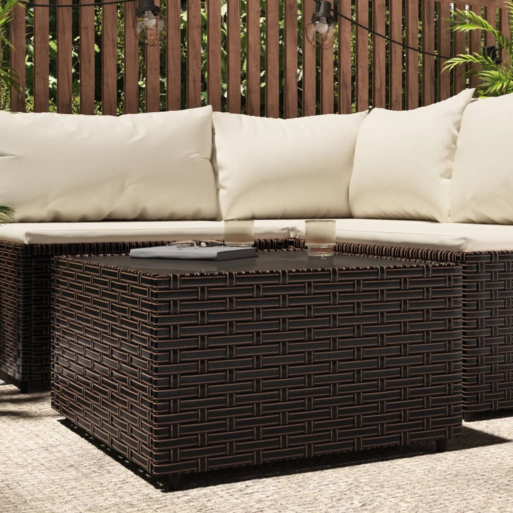 Square Patio Coffee Table 19.7&quot;X19.7&quot;X11.8&quot; Poly Rattan