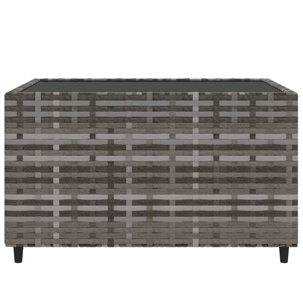 Square Patio Coffee Table 19.7&quot;X19.7&quot;X11.8&quot; Poly Rattan