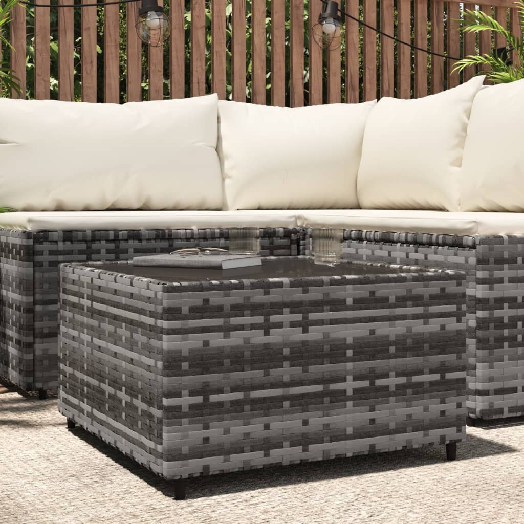 Square Patio Coffee Table 19.7&quot;X19.7&quot;X11.8&quot; Poly Rattan