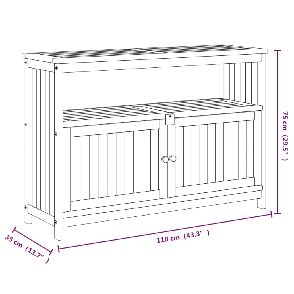 Patio Console Table Solid Wood Acacia