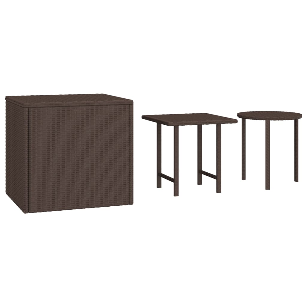 Side Tables 3 Pcs Poly Rattan