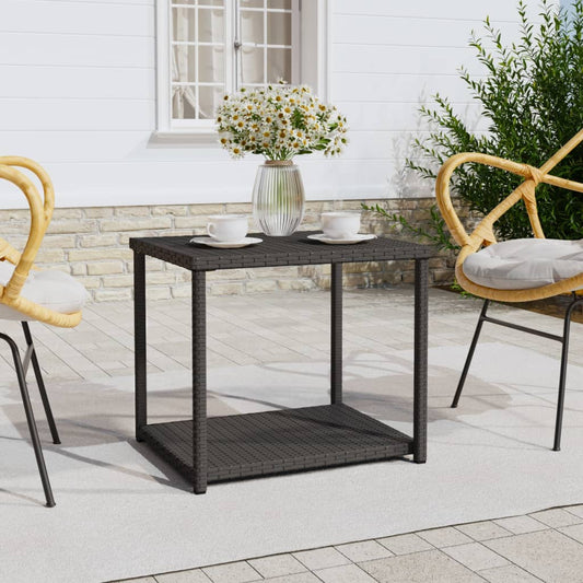 Side Table 21.7&quot;X17.7&quot;X19.3&quot; Poly Rattan