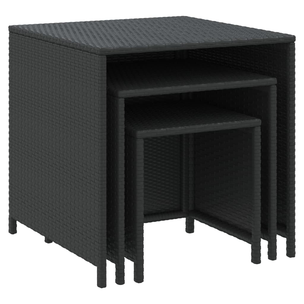 Nesting Tables 3 Pcs Poly Rattan