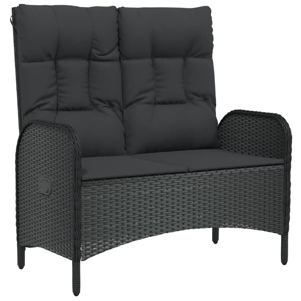 Reclining Patio Bench With Cushions 42.1&quot; Poly Rattan