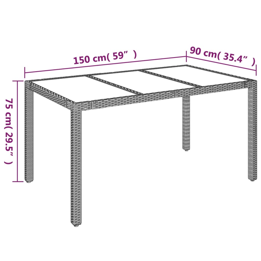 Patio Table With Poly Rattan