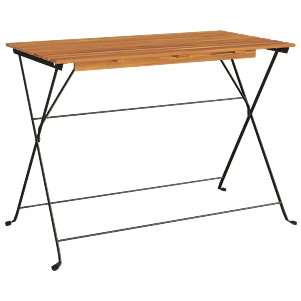 Folding Bistro Table 39.4&quot;X21.3&quot;X28&quot; Solid Wood Acacia And Steel