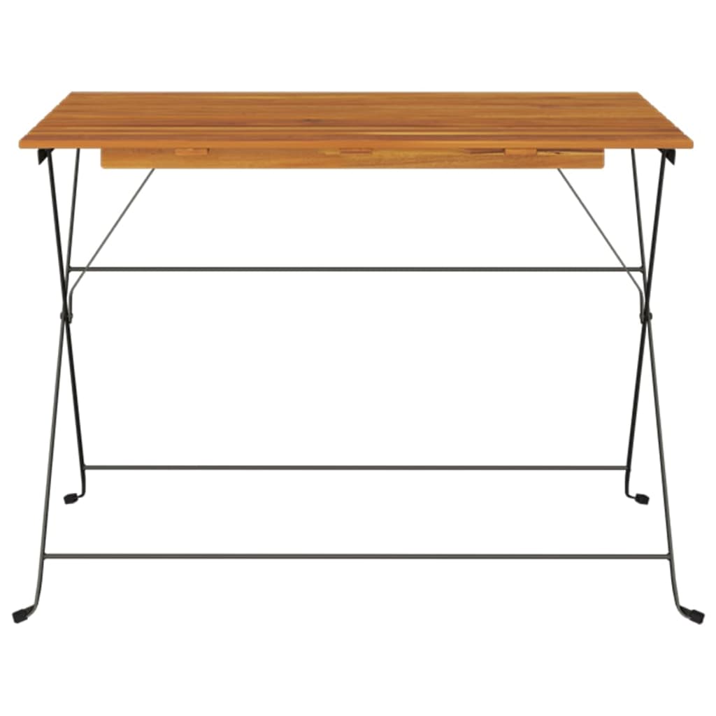 Folding Bistro Table 39.4&quot;X21.3&quot;X28&quot; Solid Wood Acacia And Steel