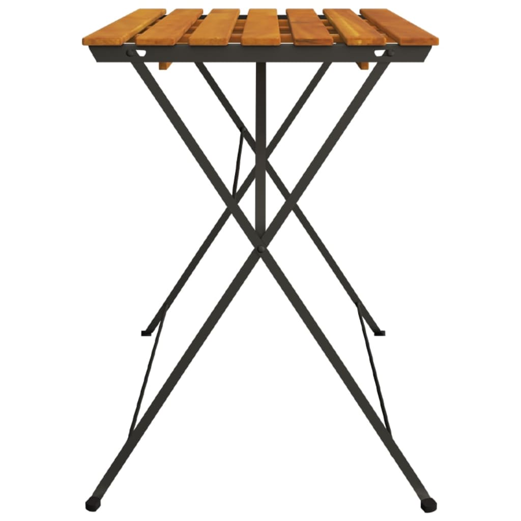 Folding Bistro Table 39.4&quot;X21.3&quot;X28&quot; Solid Wood Acacia And Steel