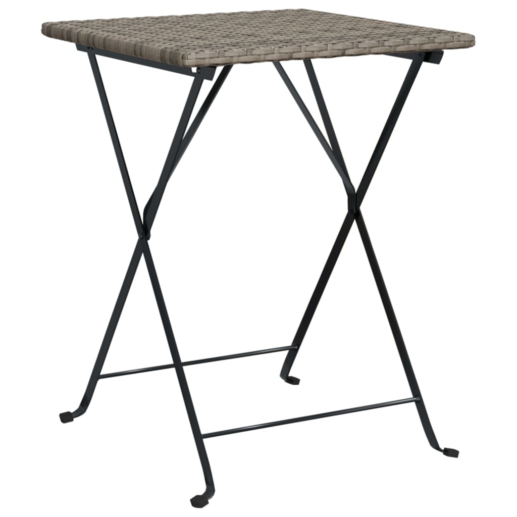 Folding Bistro Table 21.7&quot;X21.3&quot;X28&quot; Poly Rattan