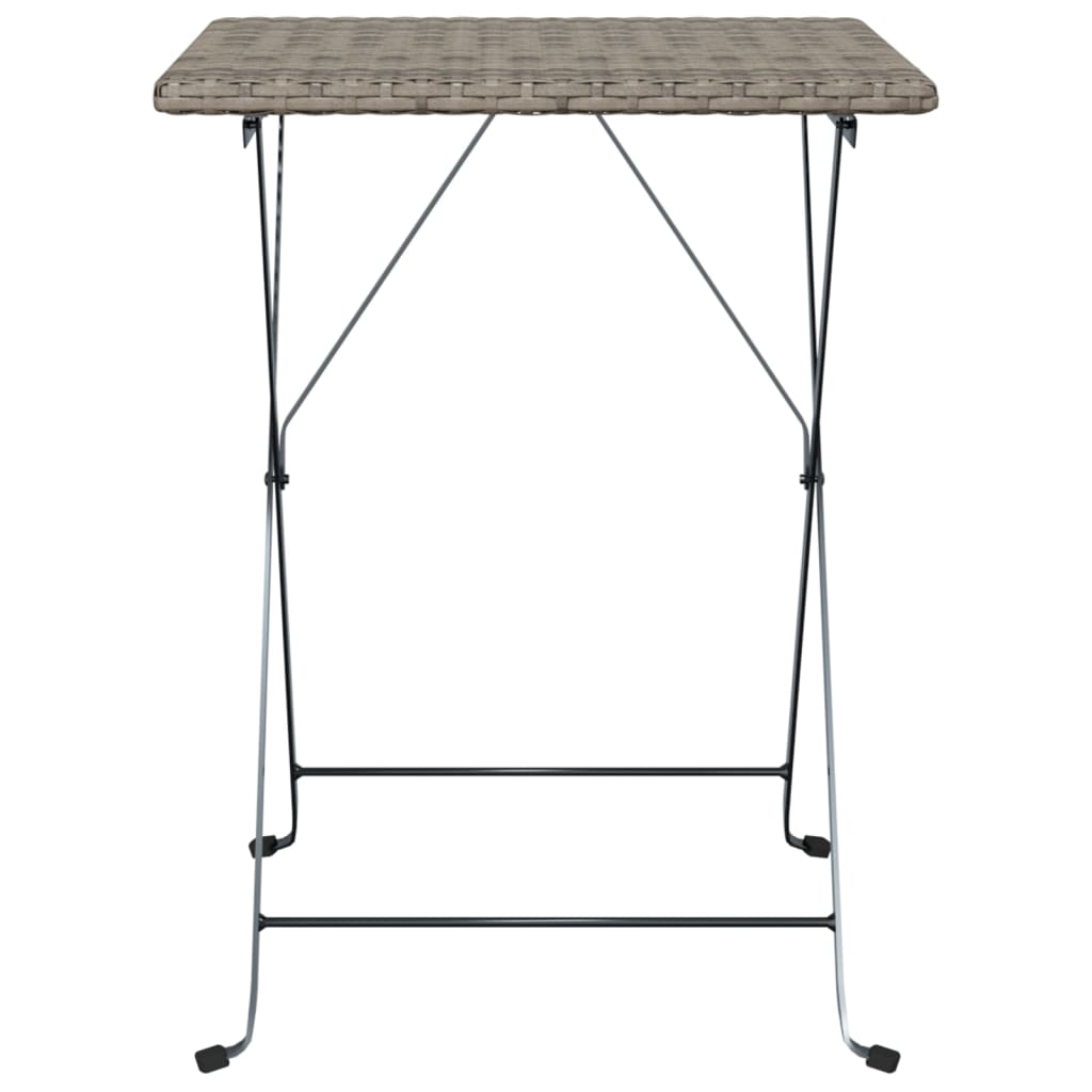 Folding Bistro Table 21.7&quot;X21.3&quot;X28&quot; Poly Rattan