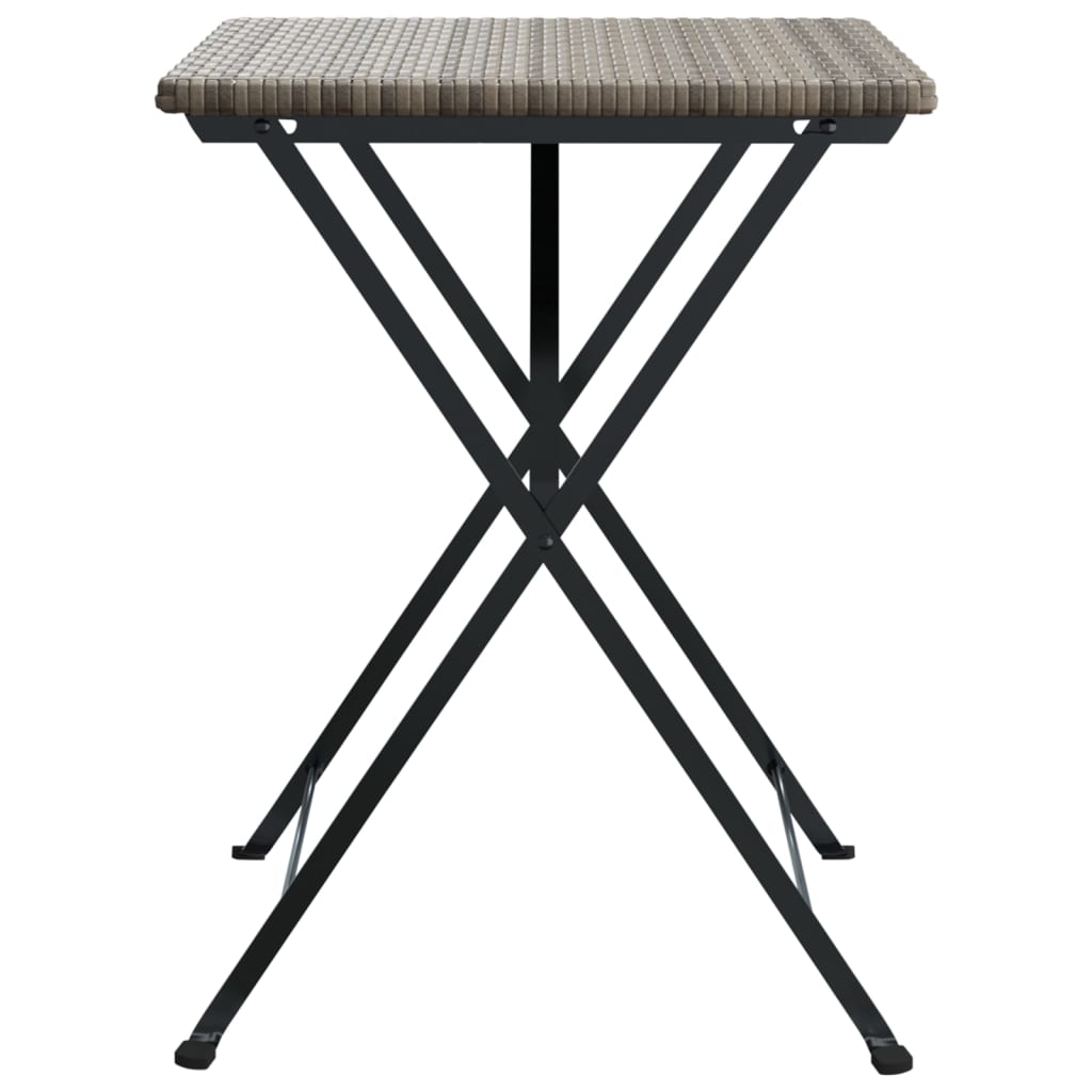 Folding Bistro Table 21.7&quot;X21.3&quot;X28&quot; Poly Rattan