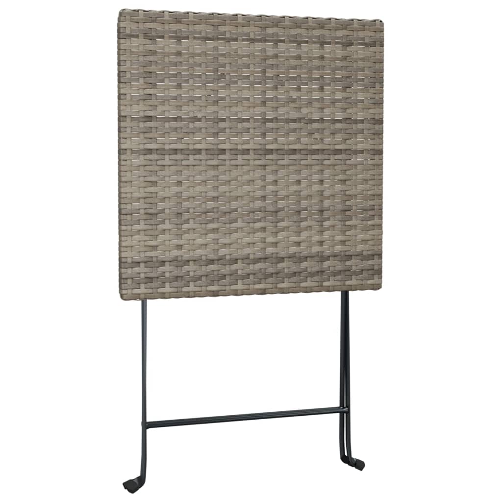 Folding Bistro Table 21.7&quot;X21.3&quot;X28&quot; Poly Rattan