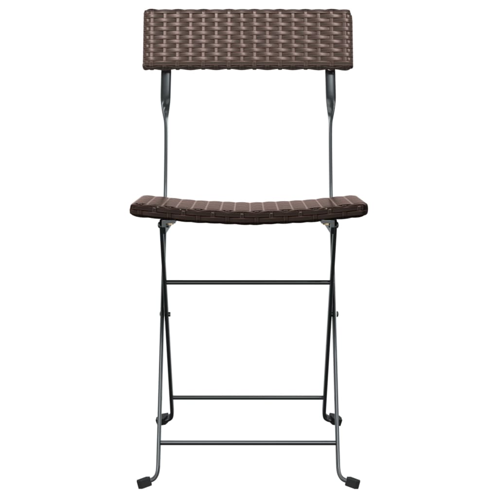 Folding Bistro Chairs 2 Pcs Poly Rattan And Steel