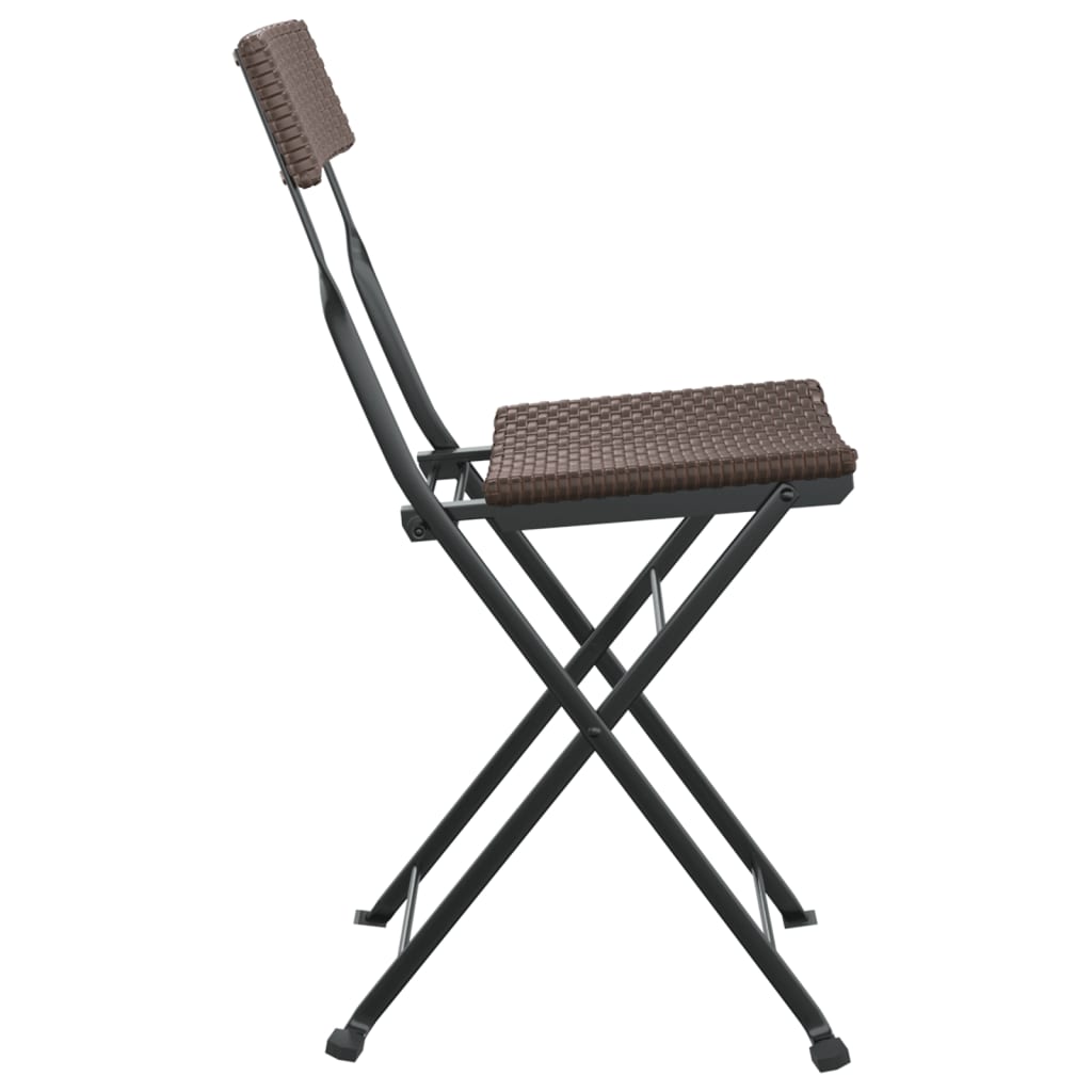 Folding Bistro Chairs 2 Pcs Poly Rattan And Steel