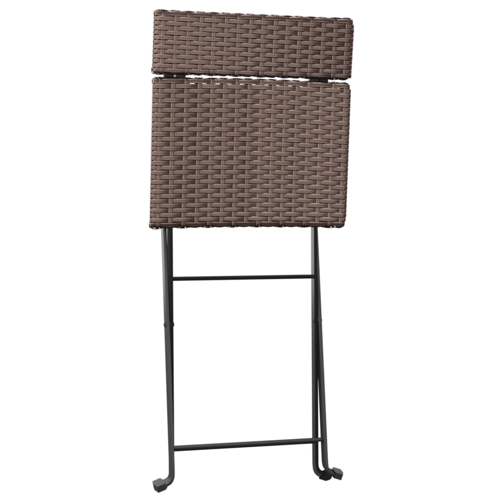 Folding Bistro Chairs 2 Pcs Poly Rattan And Steel