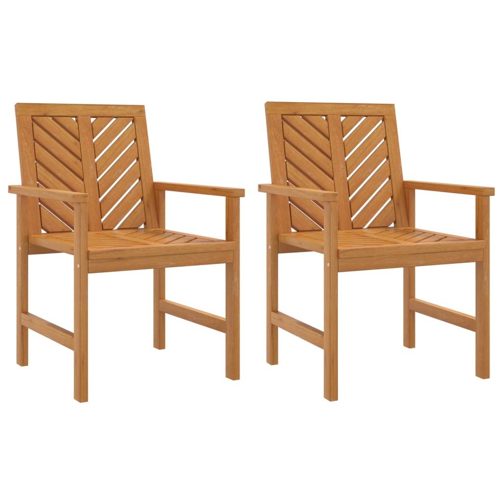 Patio Dining Chairs 2 Pcs Solid Wood Acacia