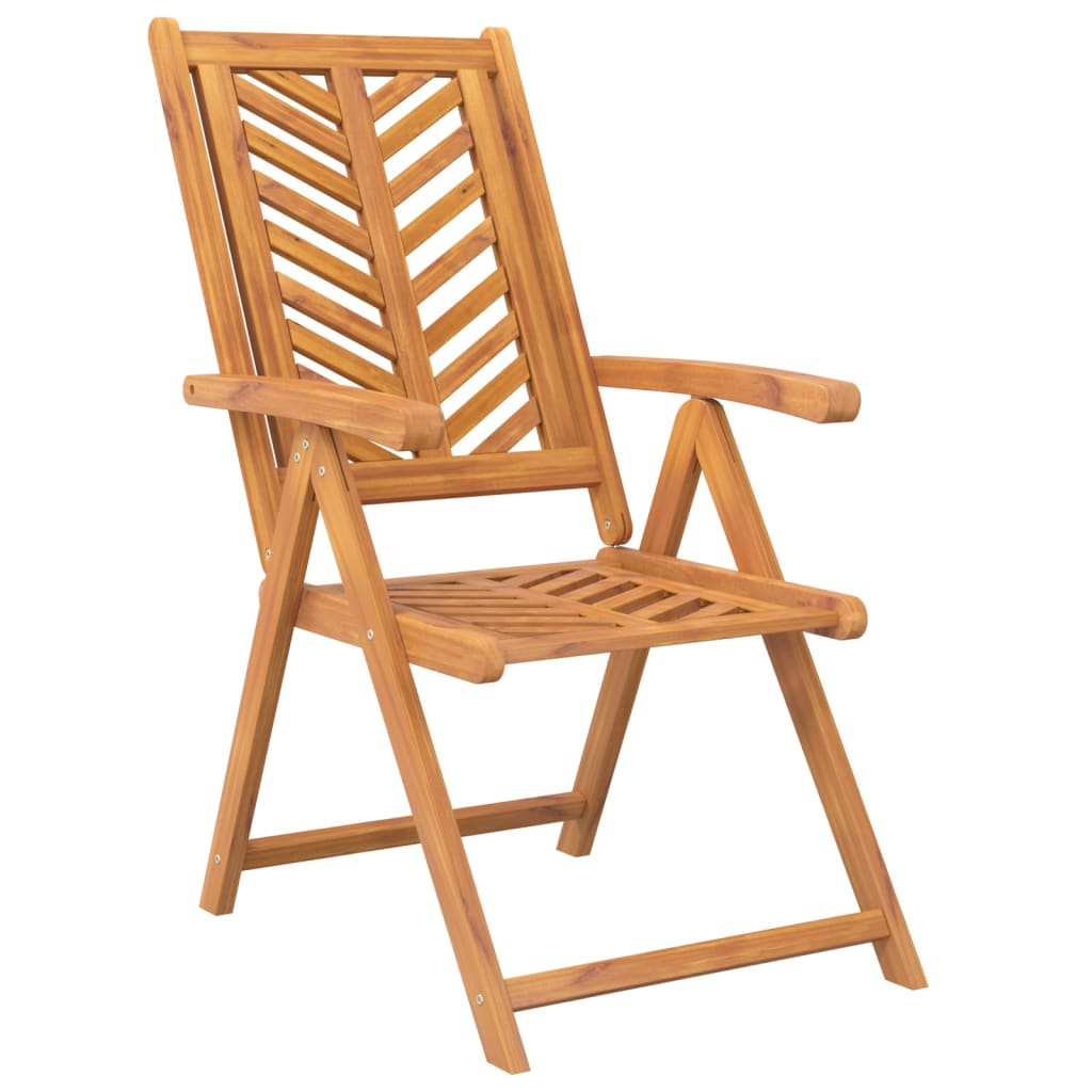 Reclining Patio Chairs 3 Pcs Solid Wood Acacia