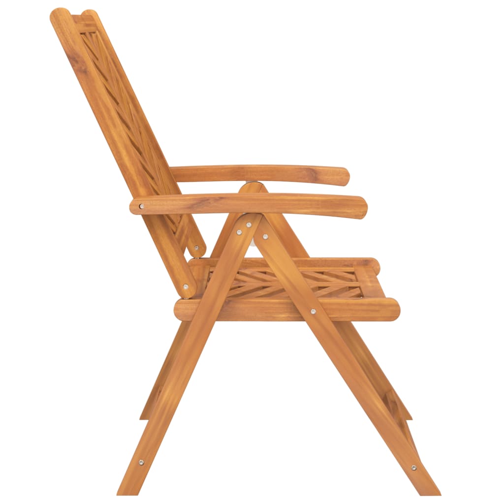 Reclining Patio Chairs 3 Pcs Solid Wood Acacia