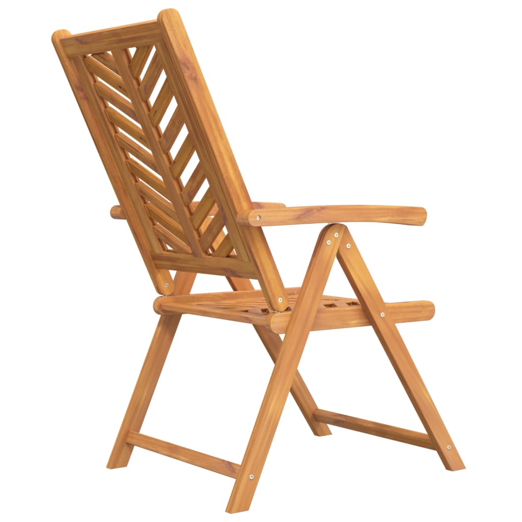 Reclining Patio Chairs 3 Pcs Solid Wood Acacia