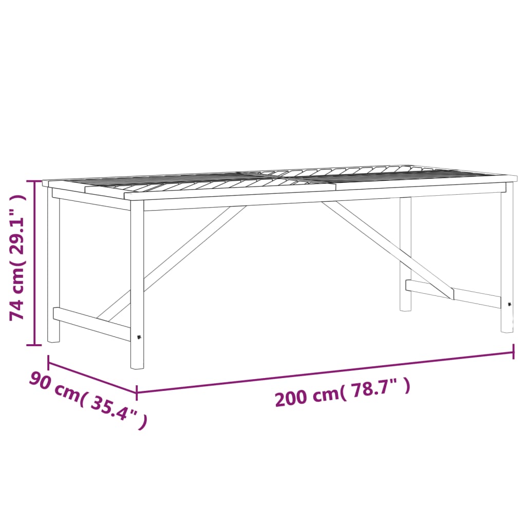 Patio Dining Table Solid Wood Acacia