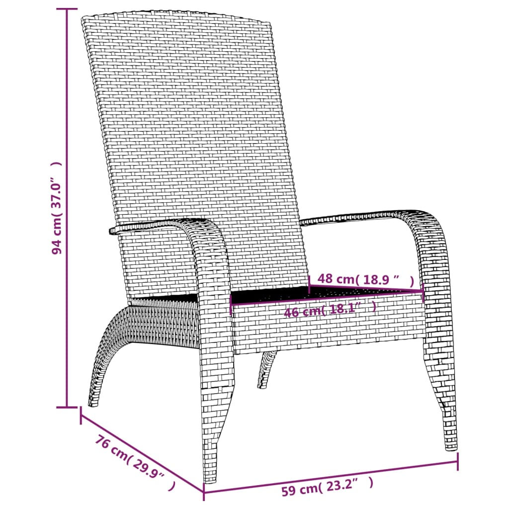 Patio Adirondack Chair Poly Rattan