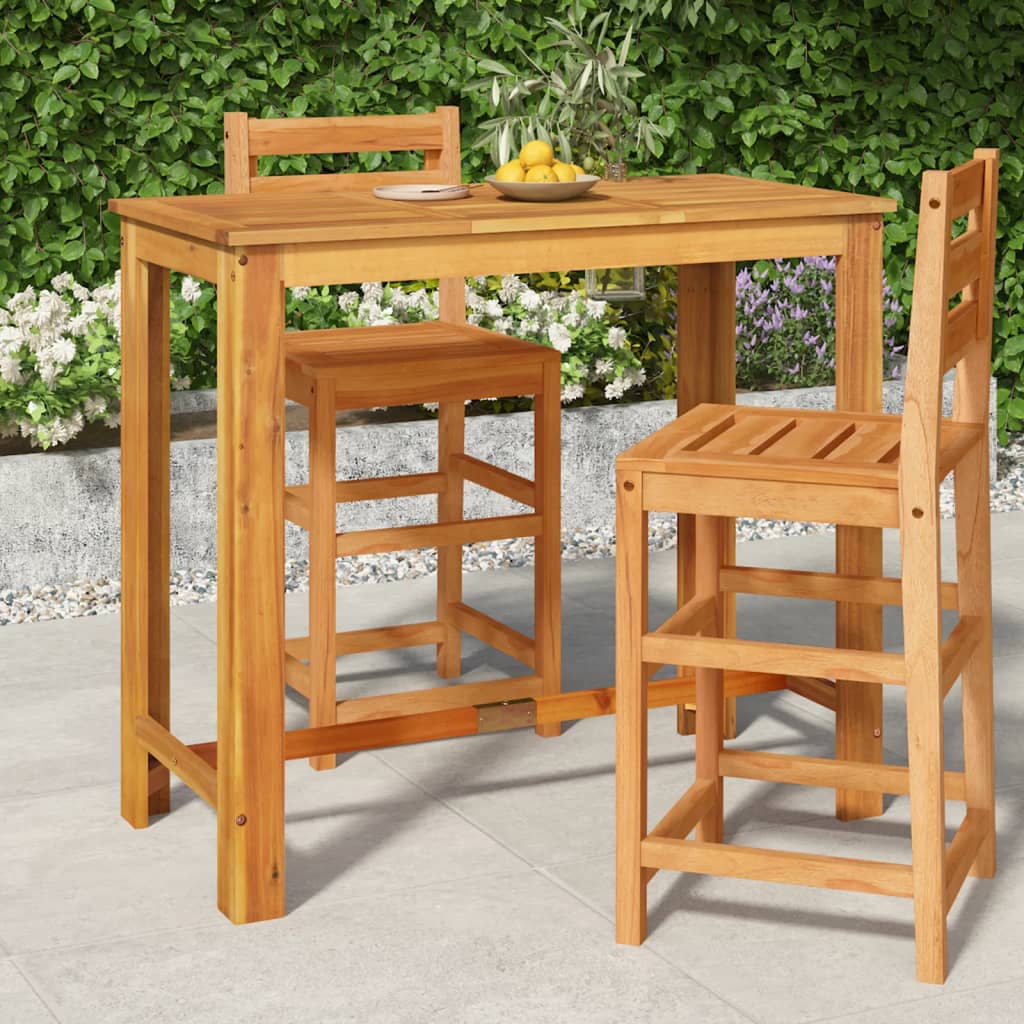 Patio Bar Table Solid Wood Acacia