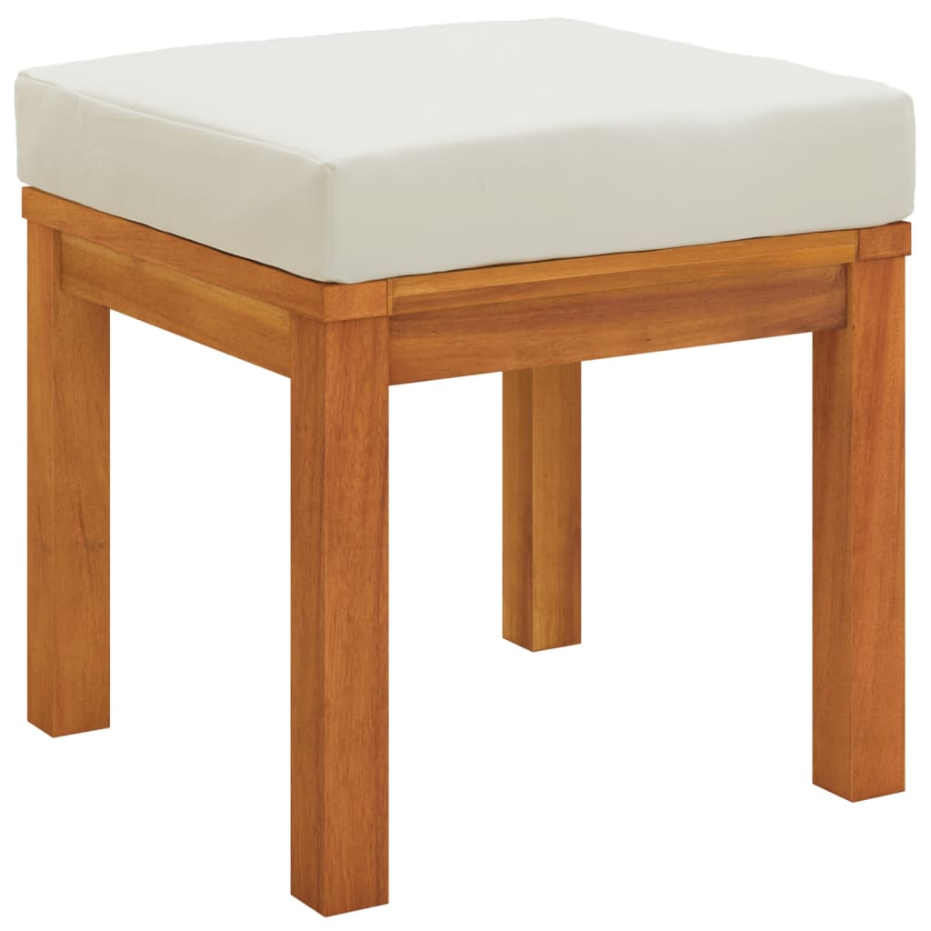 Patio Stools With Cushions 2 Pcs 15.7&quot;X15.7&quot;X16.5&quot; Solid Wood Acacia