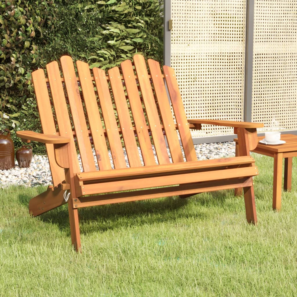 Adirondack Patio Bench With Cushions 49.6&quot; Solid Wood Acacia