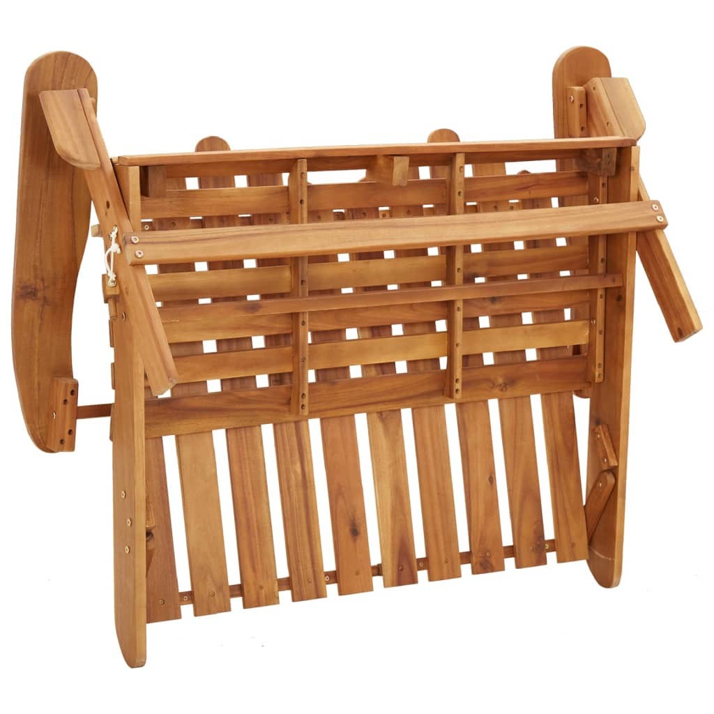 Adirondack Patio Bench With Cushions 49.6&quot; Solid Wood Acacia