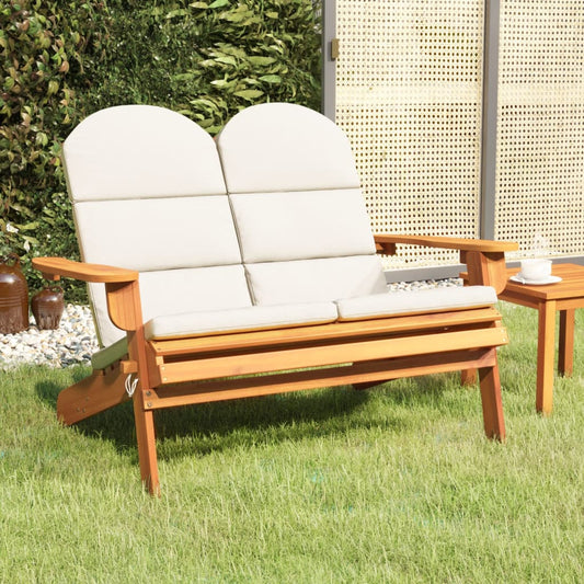 Adirondack Patio Bench With Cushions 49.6&quot; Solid Wood Acacia