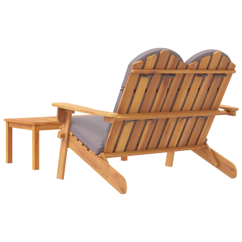 2 Piece Adirondack Patio Lounge Set Solid Wood Acacia