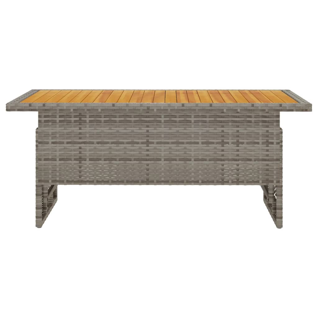 Patio Table 39.4&quot;X19.7&quot;X16.9&quot;/24.8&quot; Solid Wood Acacia&Poly Rattan