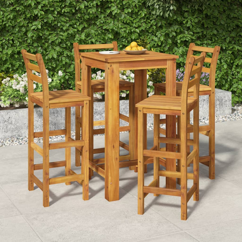 3 Piece Patio Bar Set Solid Wood Acacia