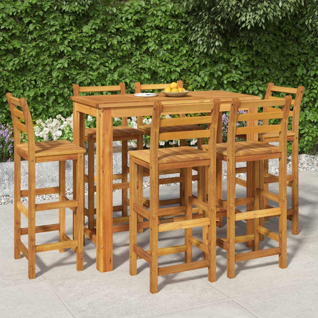 3 Piece Patio Bar Set Solid Wood Acacia